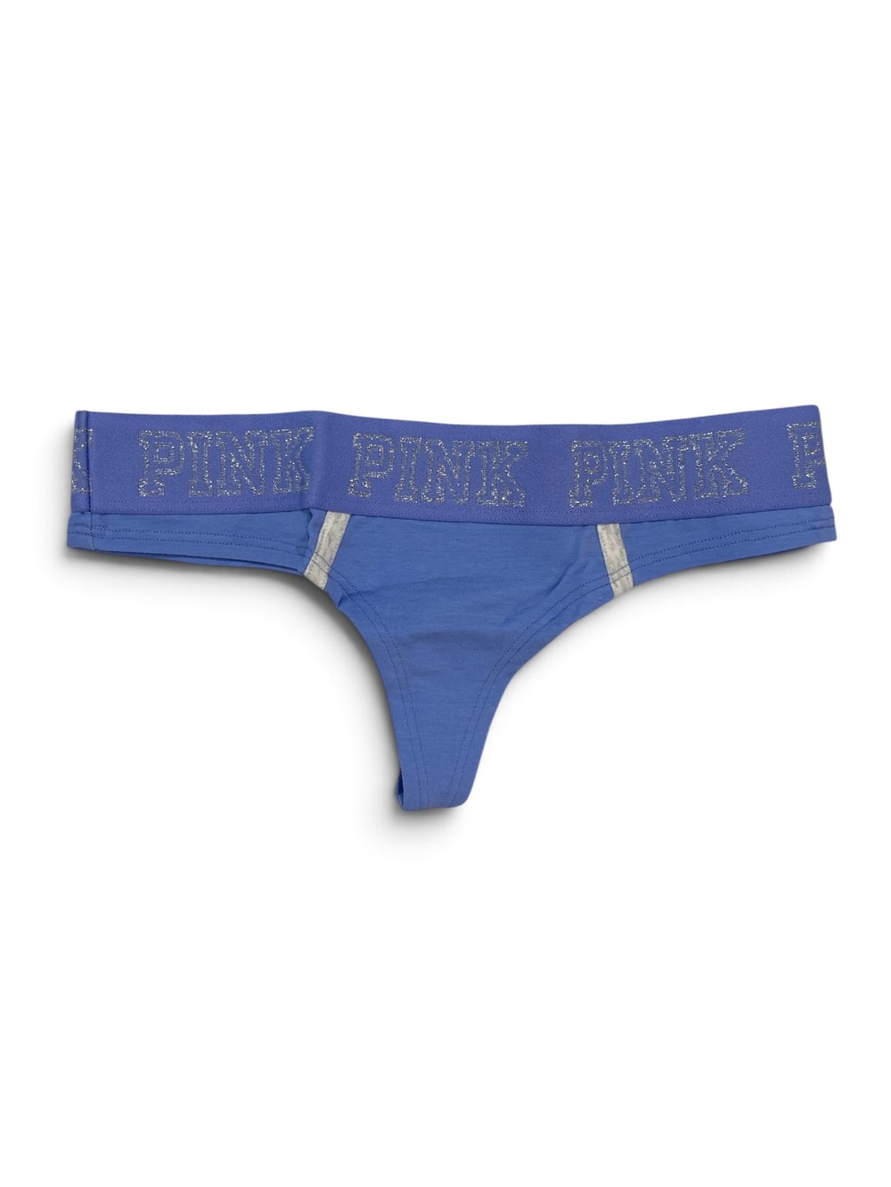PINK Victoria's Secret Sapphire Blue Thong with Silver Accents | XS | NIP